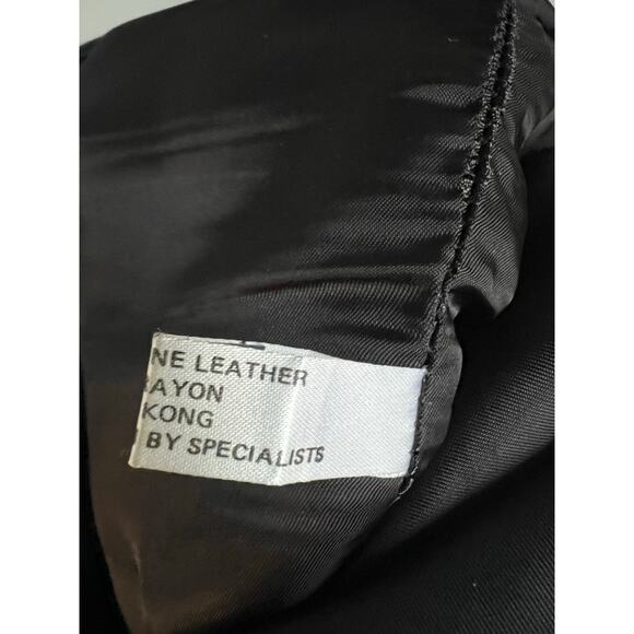 Vintage Firenze Leather Pants Size 6 Black Women's Straight Button Waist - Picture 5 of 5